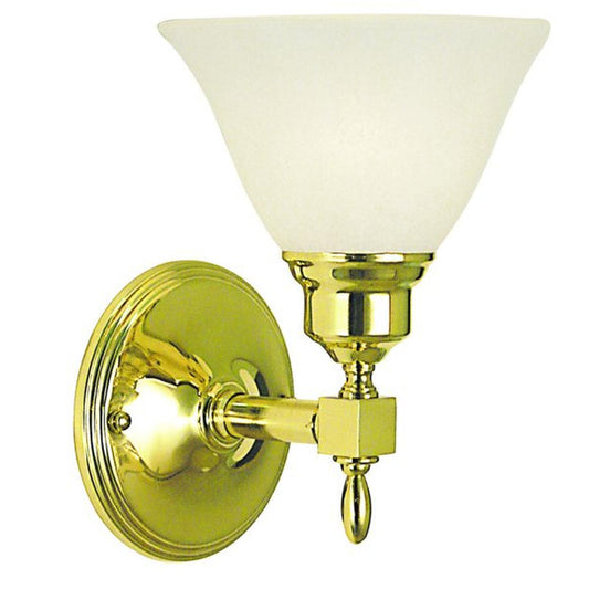 1-Light Polished Brass Taylor Sconce - 2431 PB/WH by Framburg