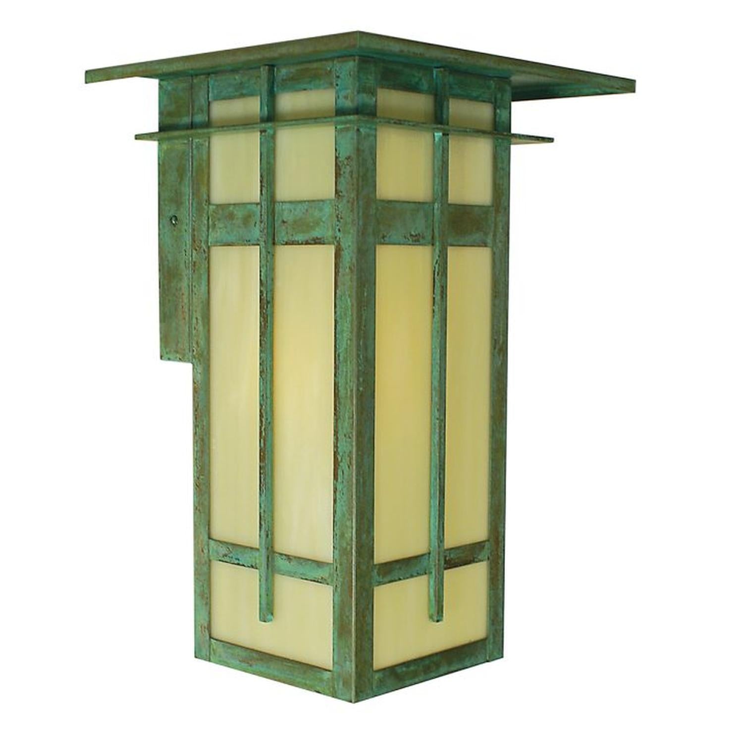 10″ Finsbury Long Body Flush Wall Mount - FIW-10LCR-VP - Verdigris Patina by Arroyo Craftsman