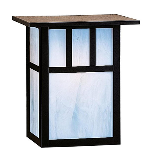 10″ Huntington Sconce With Roof And Double T-Bar Overlay - HS-10DTWO-BK - Satin Black by Arroyo Craftsman