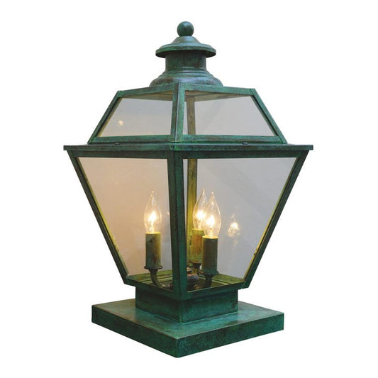 10″ Inverness Column Mount With Glass Roof - INC-10GRCLR-VP - Verdigris Patina by Arroyo Craftsman