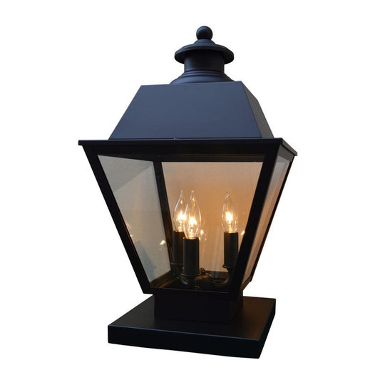 10″ Inverness Column Mount With Metal Roof - INC-10MRCLR-BK - Satin Black by Arroyo Craftsman