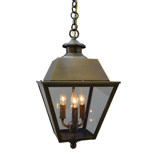 10″ Inverness Pendant With Metal Roof - INH-10MRCLR-AB - Antique Brass by Arroyo Craftsman
