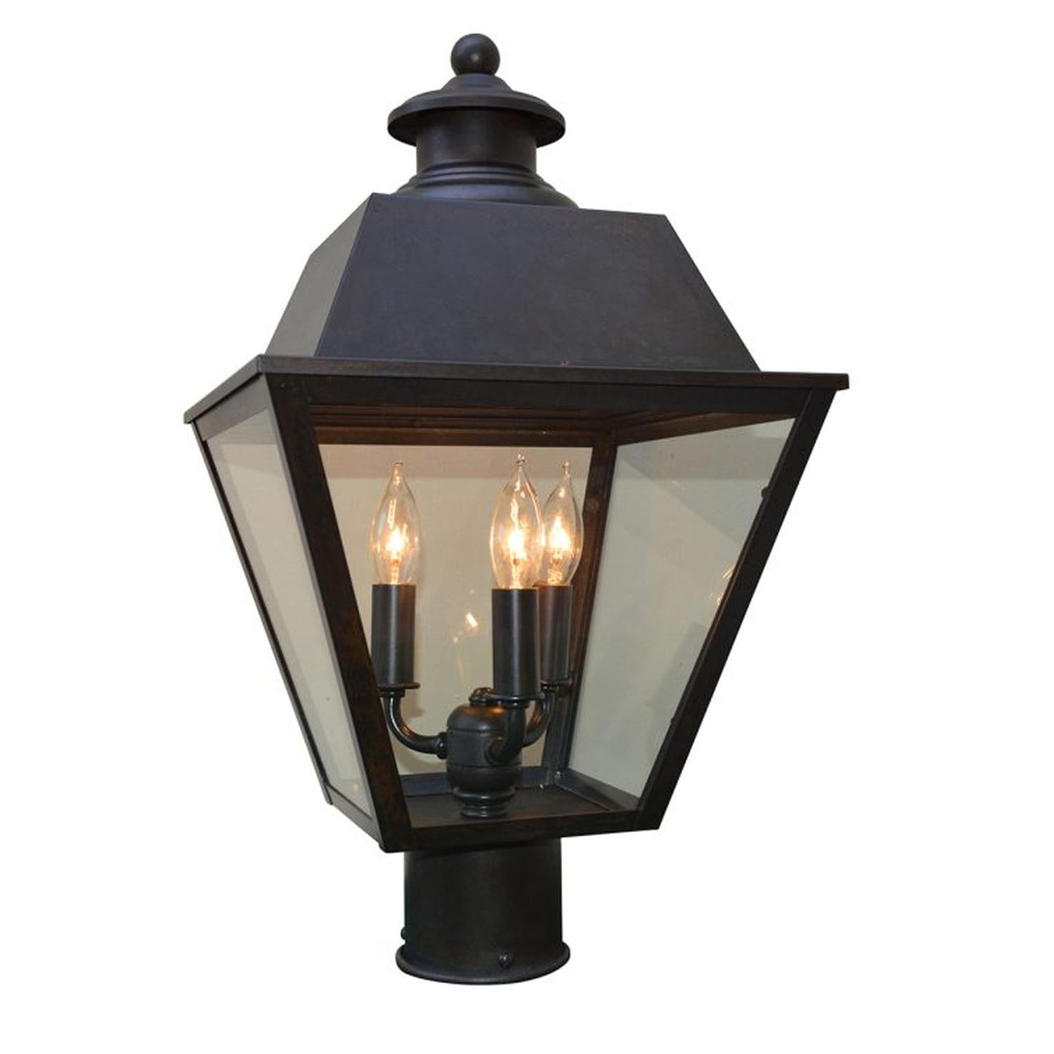 10″ Inverness Post Mount With Metal Roof - INP-10MRCLR-BZ - Bronze by Arroyo Craftsman