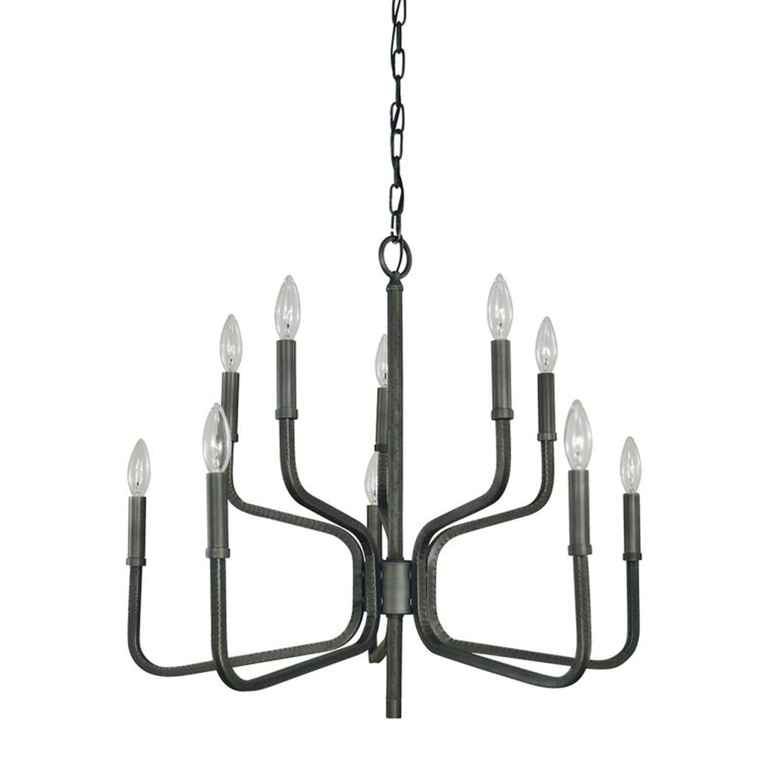 10-Light Iron Heidelberg Dining Chandelier - 5480 IRON by Framburg