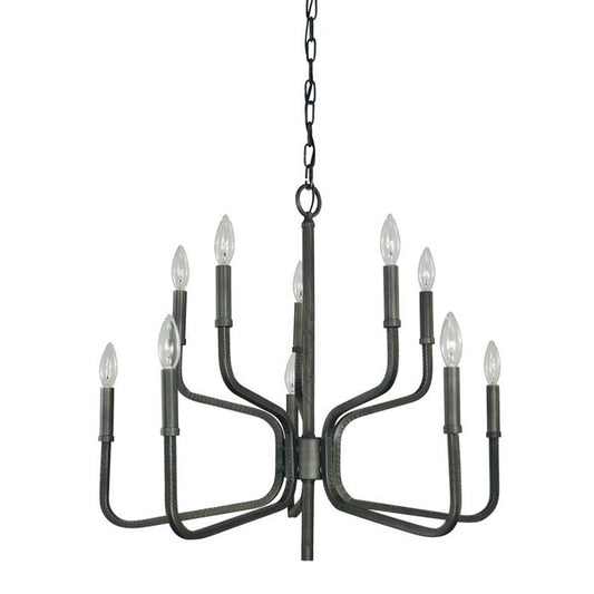 10-Light Iron Heidelberg Dining Chandelier - 5480 IRON by Framburg