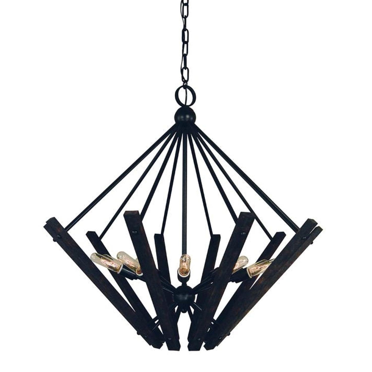 10-Light Matte Black Rustic Chic Chandelier - 5280 MBLACK by Framburg