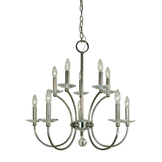 10-Light Pirouette Dining Chandelier - 3109 PN by Framburg