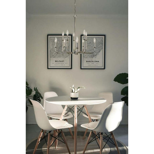 10-Light Polished Nickel Boulevard Dining Chandelier - 4980 PN by Framburg