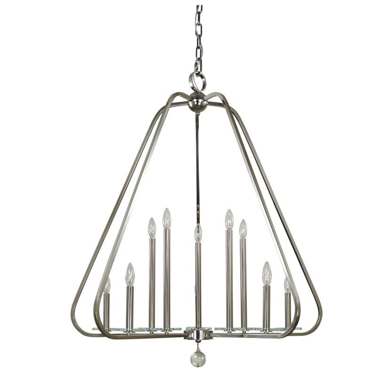 10-Light Polished Nickel Triangulum Foyer Chandelier - 5510 PN by Framburg