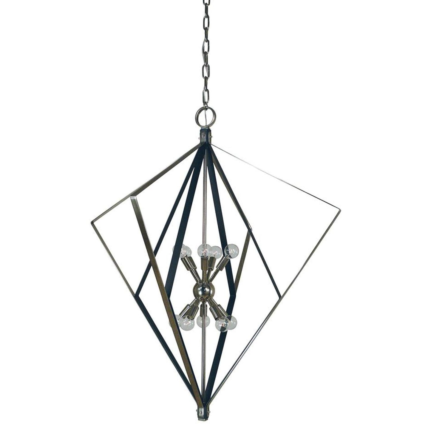 10-Light Polished Nickel/Matte Black Zoe Chandelier - 3023 PN/MBLACK by Framburg