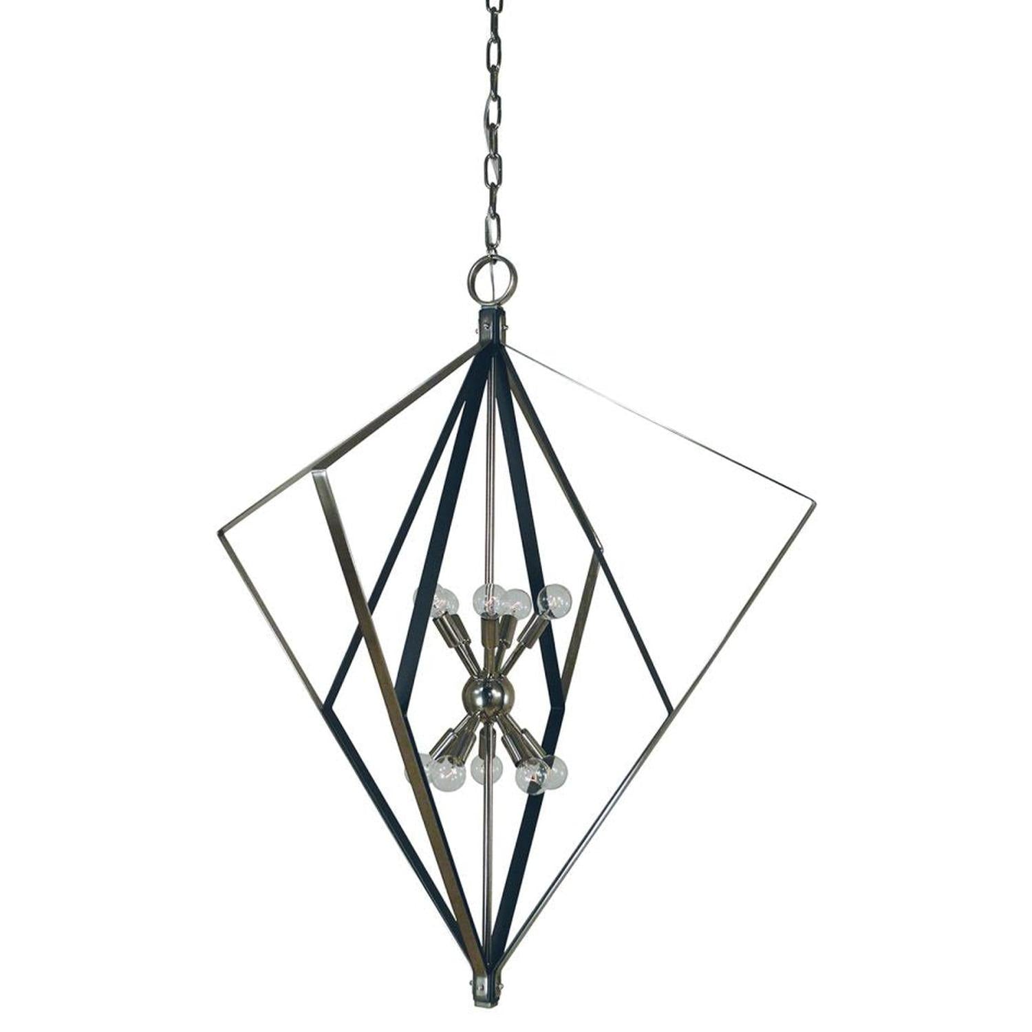 10-Light Polished Nickel/Matte Black Zoe Chandelier - 3023 PN/MBLACK by Framburg
