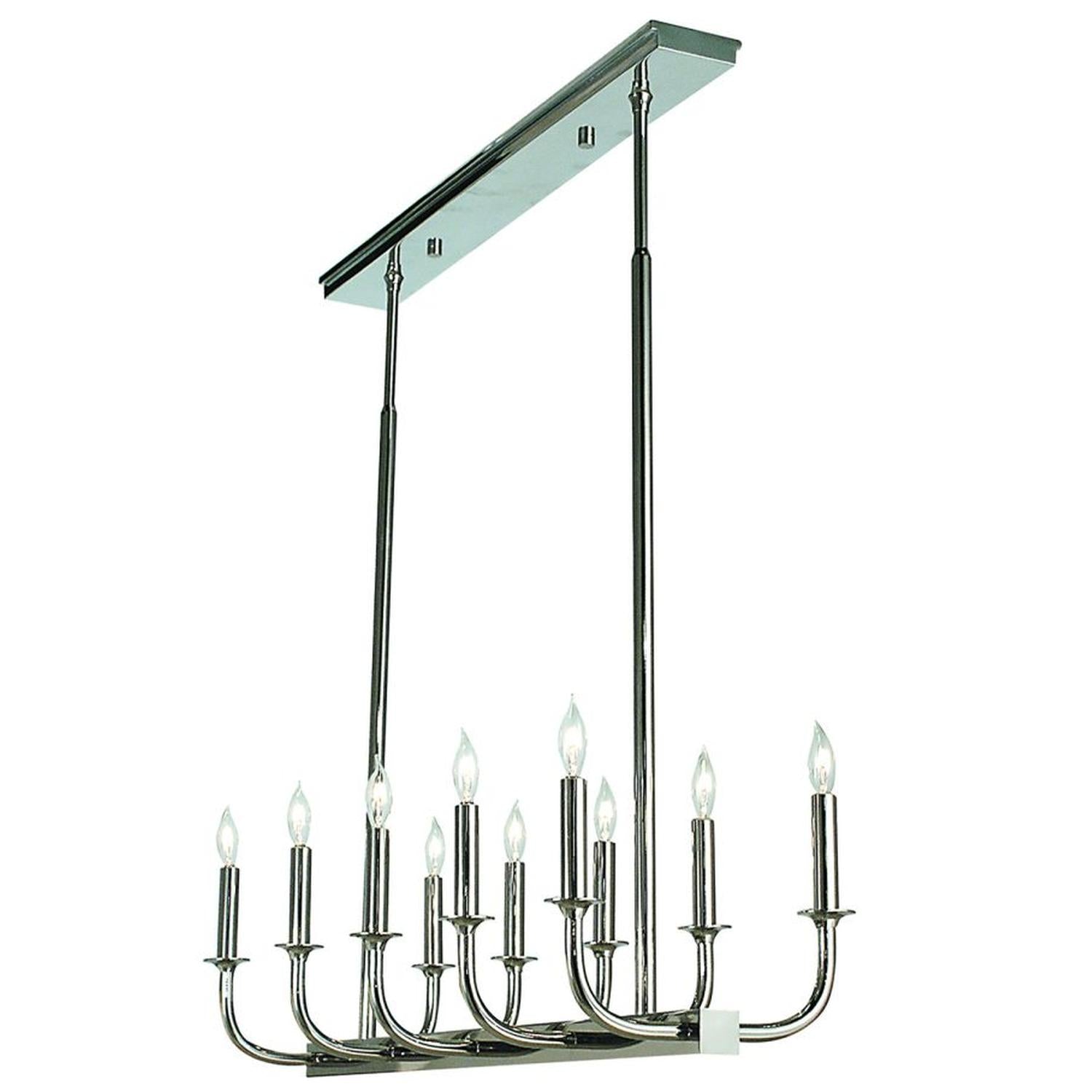 10-Light Polished Silver Moderne Dining Chandelier - 1059 PS by Framburg