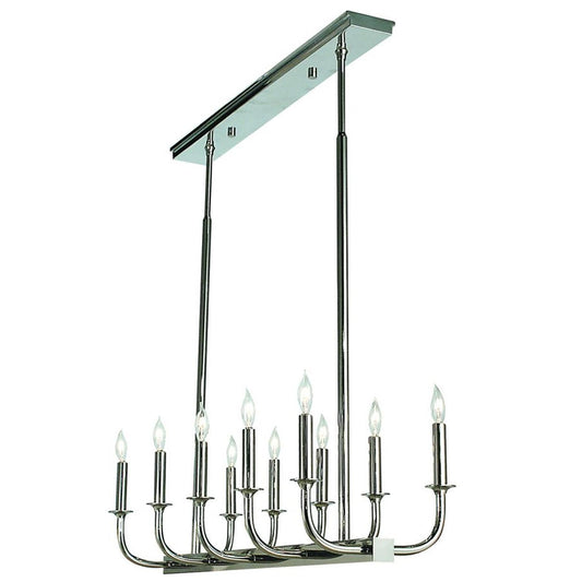 10-Light Polished Silver Moderne Dining Chandelier - 1059 PS by Framburg