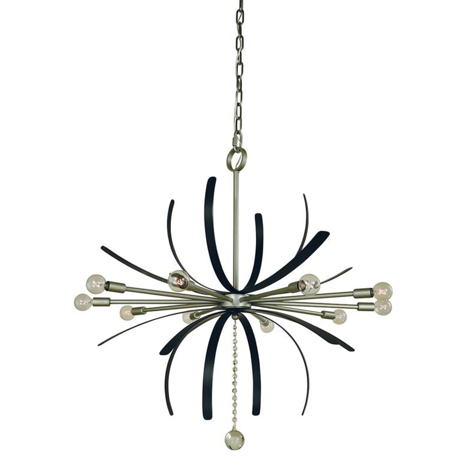 10-Light Satin Pewter With Matte Black Accents Victoria Chandelier - 5432 SP/Mblack by Framburg