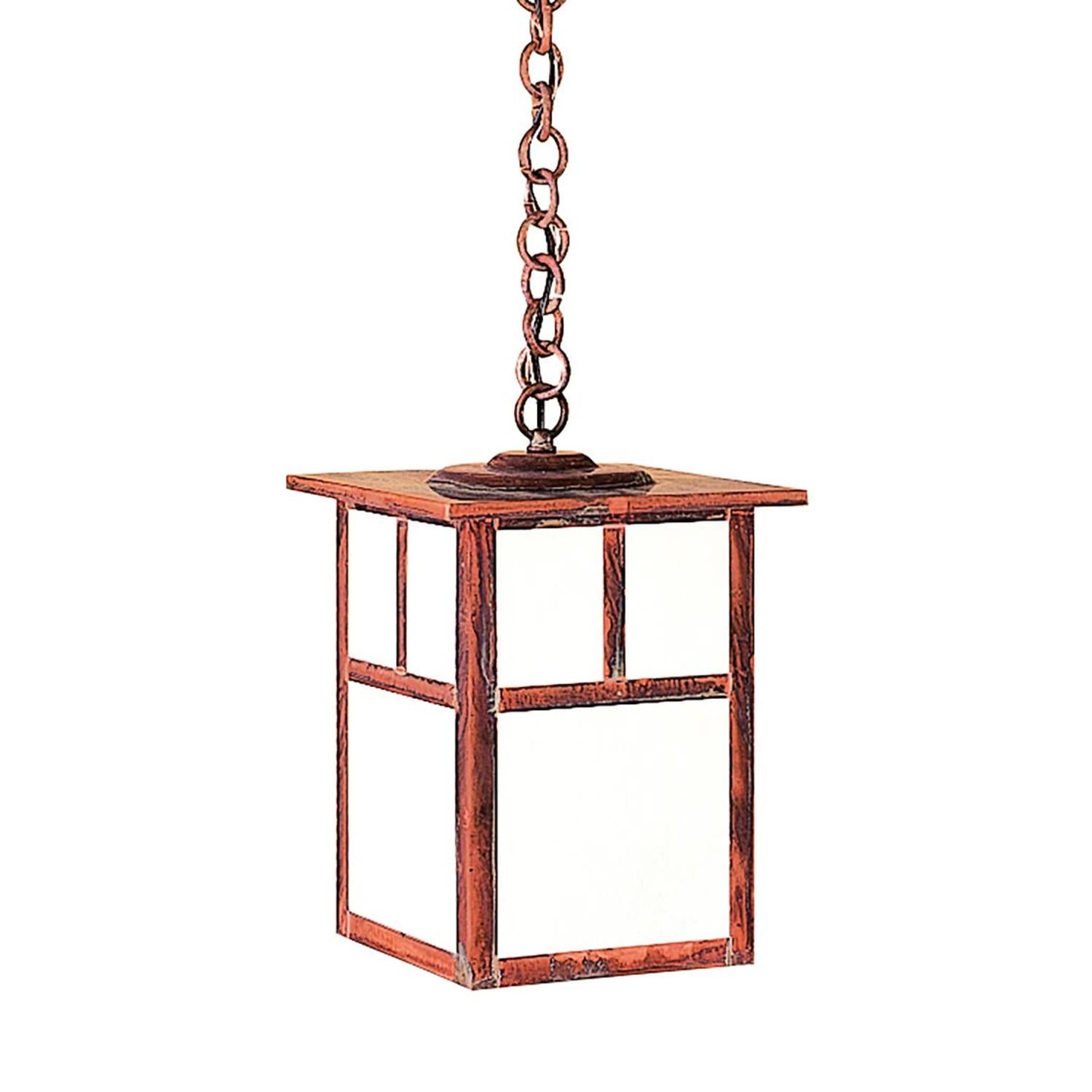 10″ Mission Pendant With T-Bar Overlay - MH-10TWO-RC - Raw Copper by Arroyo Craftsman