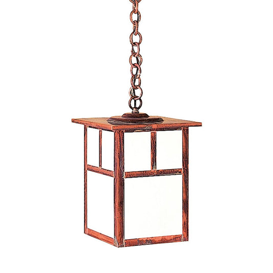 10″ Mission Pendant With T-Bar Overlay - MH-10TWO-RC - Raw Copper by Arroyo Craftsman