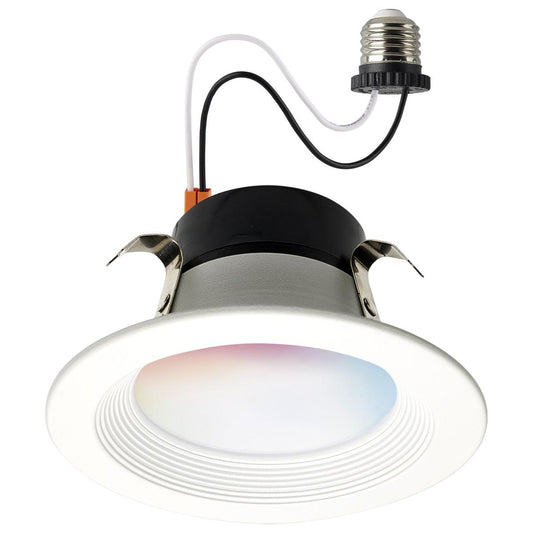 10.5 Watt - LED Retrofit Downlight - 4 Inch Round - Starfish IOT - RGB & Tunable White - 120 Volt - 90 CRI - White Finish - Satco S11568