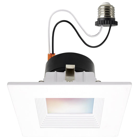 10.5 Watt - LED Retrofit Downlight - 4 Inch Square - Starfish IOT - RGB & Tunable White - 120 Volt - 90 CRI - White Finish - Satco S11569