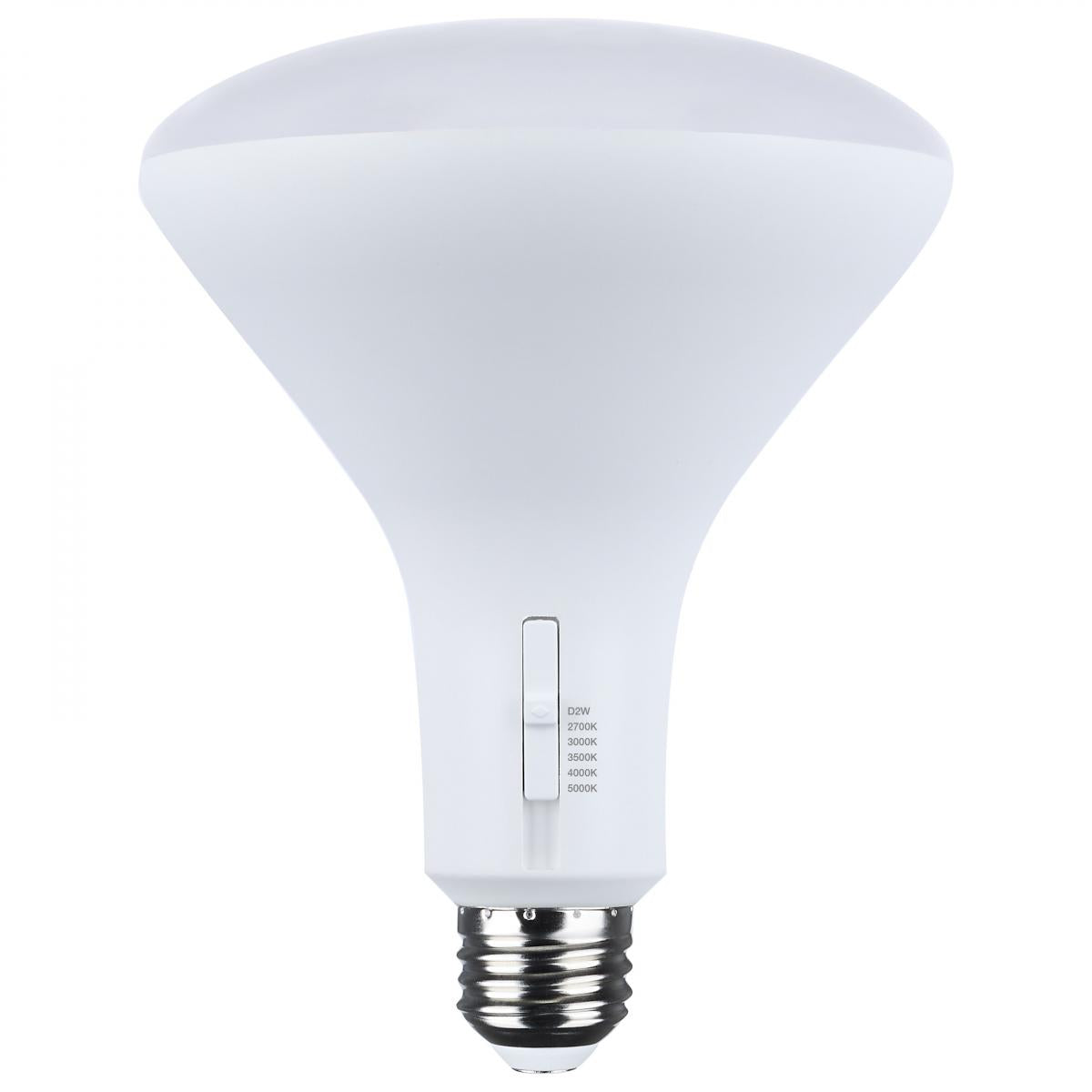 11W LED BR40 Bulb, 1080 Lumens, CCT Selectable 2700K-5000K, Dim to Warm, E26 Base, Long Life 25K Hours