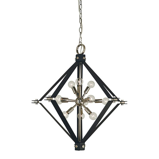 11-Light Polished Nickel/Matte Black Axis Chandelier - 4818 PN/MBLACK by Framburg