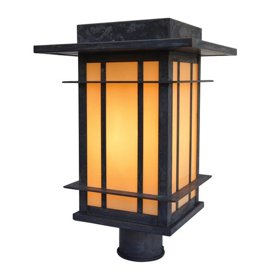 11″ Oak Park Post Mount - OPP-11CR-MB - Mission Brown by Arroyo Craftsman