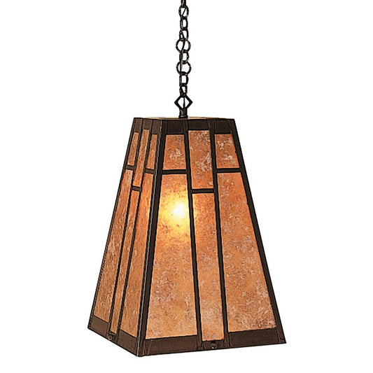 12″ Asheville Hanging Pendant - AH-12AM-BZ - Bronze by Arroyo Craftsman