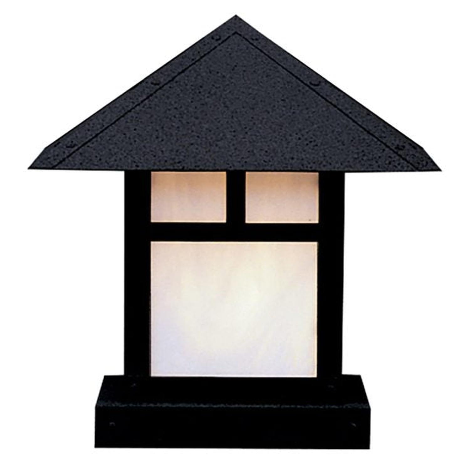12″ Evergreen Column Mount With T-Bar Overlay - EC-12TWO-BK - Satin Black by Arroyo Craftsman