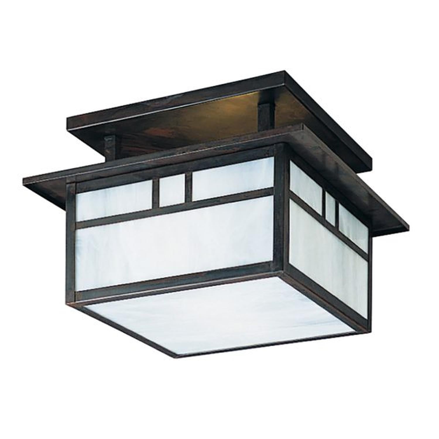 12″ Huntington Close To Ceiling Mount, Double T-Bar Overlay - HCM-12DTWO-BZ - Bronze by Arroyo Craftsman
