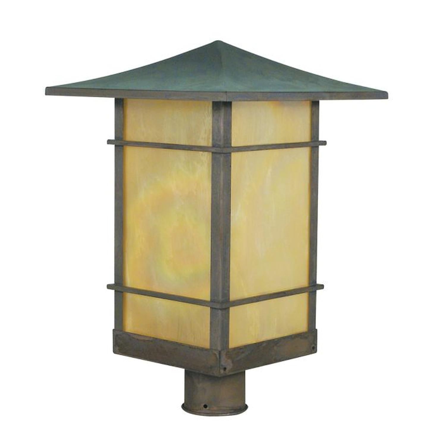 12″ Katsura Post Mount With Toshi Overlay - KAP-12TSGW-VP - Verdigris Patina by Arroyo Craftsman