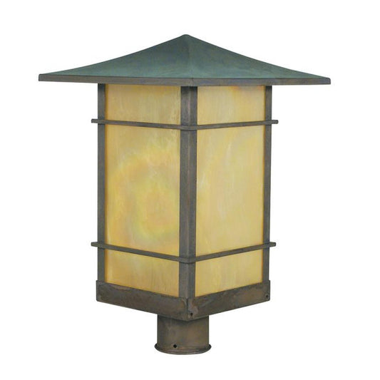 12″ Katsura Post Mount With Toshi Overlay - KAP-12TSGW-VP - Verdigris Patina by Arroyo Craftsman