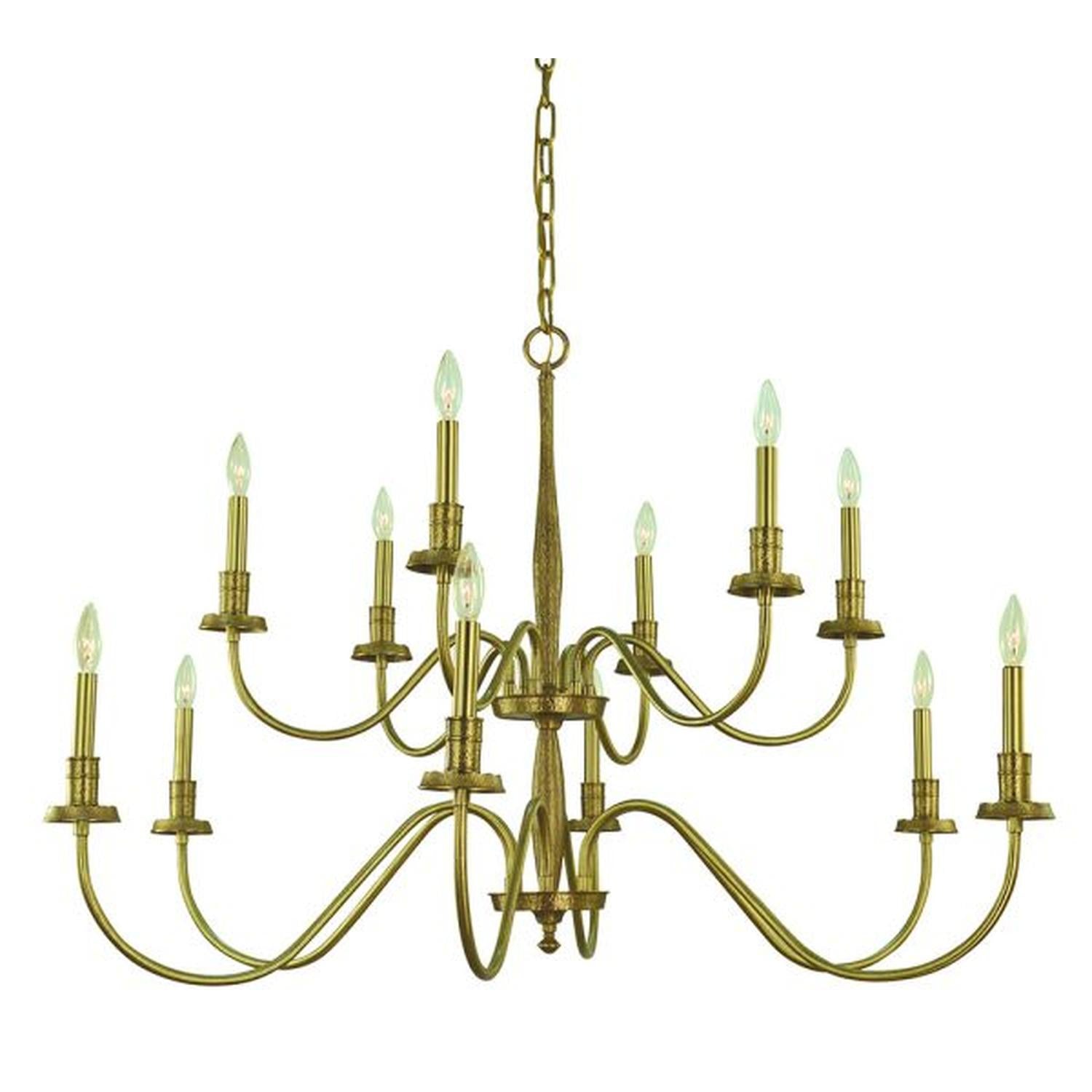 12-Light Brused Brass Matera Dining Chandelier - 5780 BR by Framburg