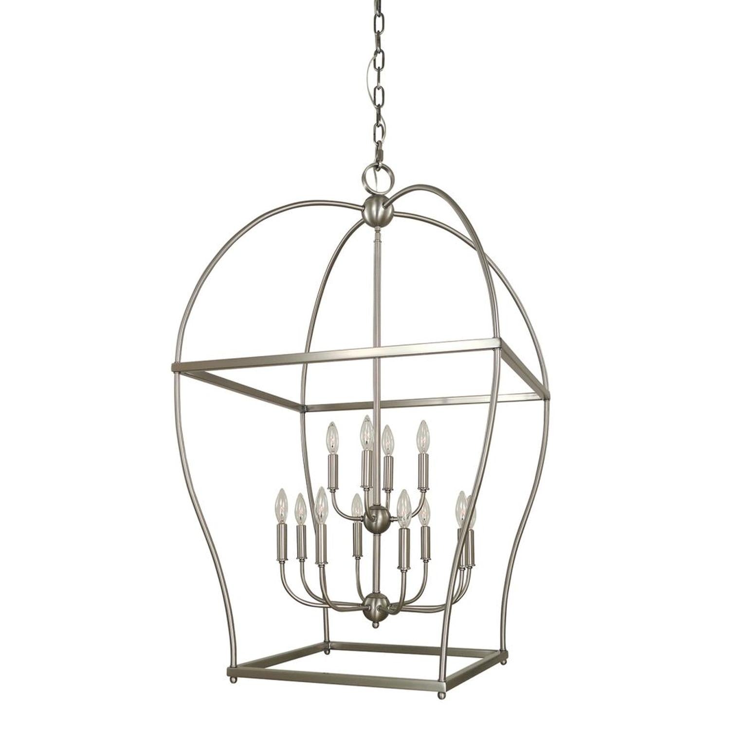 12-Light Brushed Nickel Kenmare Foyer Chandelier - 5472 BN by Framburg