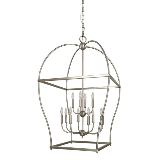 12-Light Brushed Nickel Kenmare Foyer Chandelier - 5472 BN by Framburg