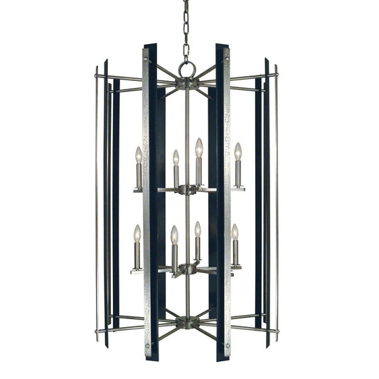 12-Light Brushed Nickel/Matte Black Bucolic Chandelier - L1062 BN/MBLACK by Framburg