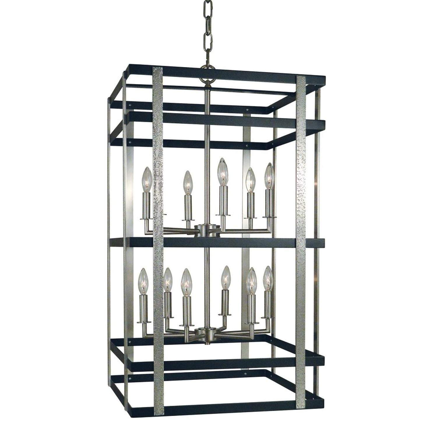 12-Light Brushed Nickel/Matte Black Montreaux Chandelier - L1032 BN/MBLACK by Framburg