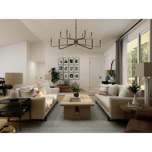 12-Light Iron Heidelberg Dining Chandelier - 5486 IRON by Framburg