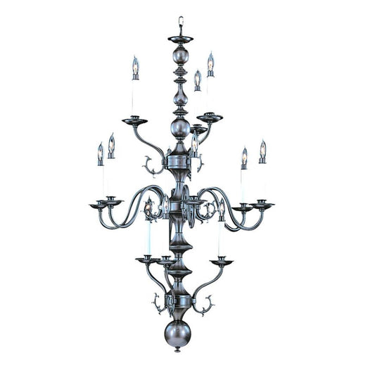 12-Light Mahogany Bronze Jamestown Foyer Chandelier - 9132 MB by Framburg