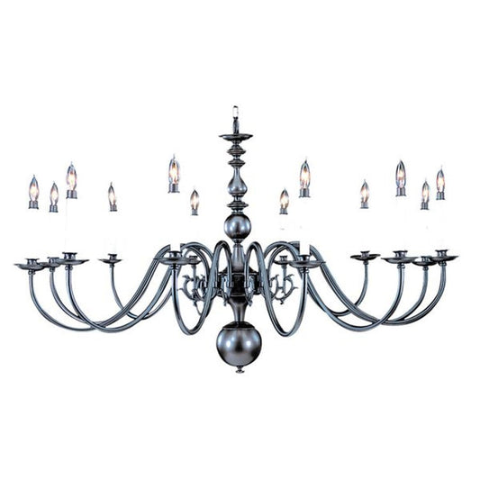 12-Light Mahogany Bronze Jamestown Foyer Chandelier - 9142 MB by Framburg