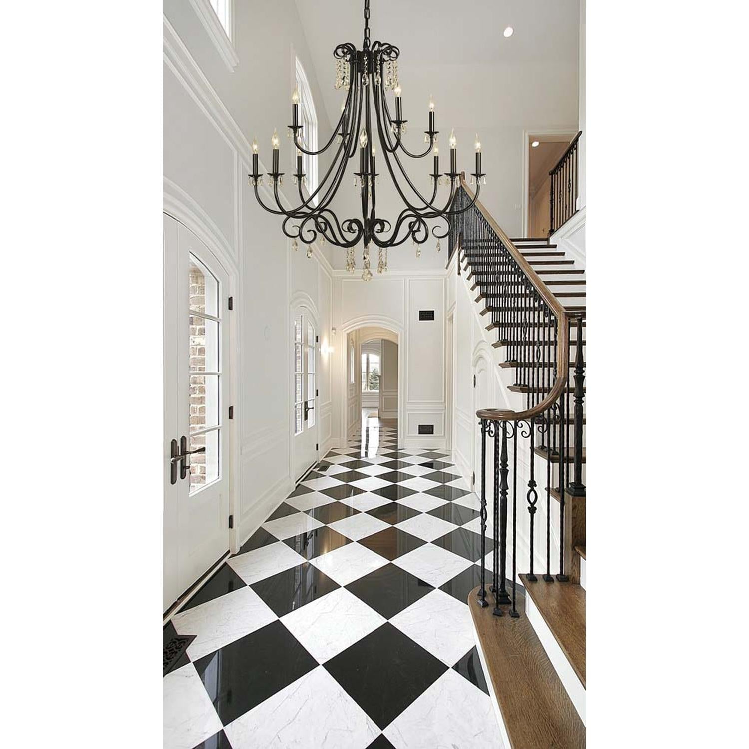 12-Light Mahogany Bronze Liebestraum Foyer Chandelier - 2997 MB by Framburg