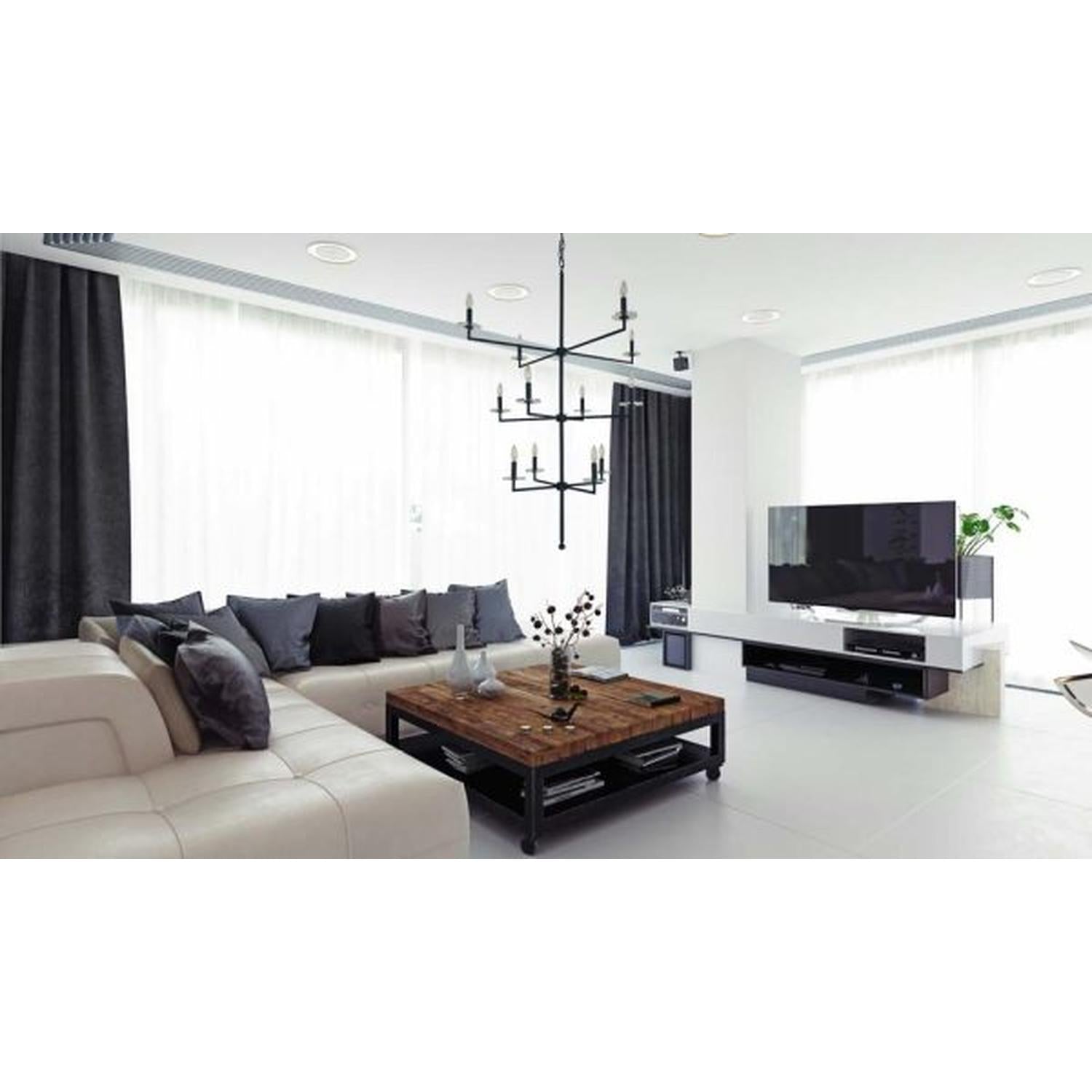 12-Light Matte Black Muse Foyer Chandelier - 5452 Mblack by Framburg
