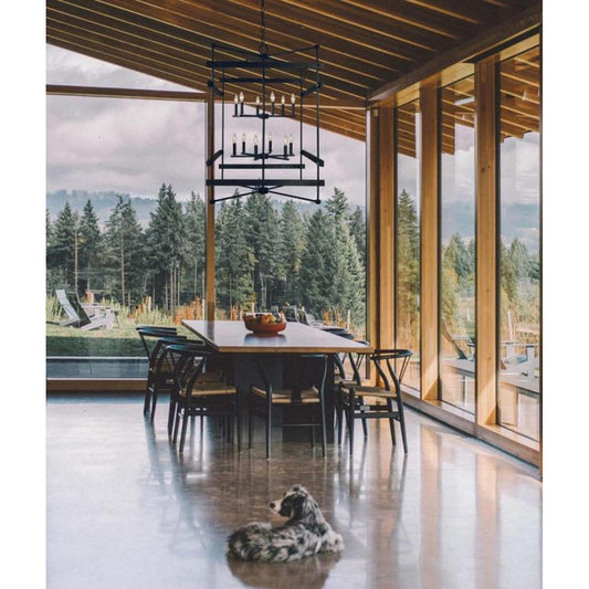 12-Light Matte Black Rustic Chic Chandelier - 5278 MBLACK by Framburg