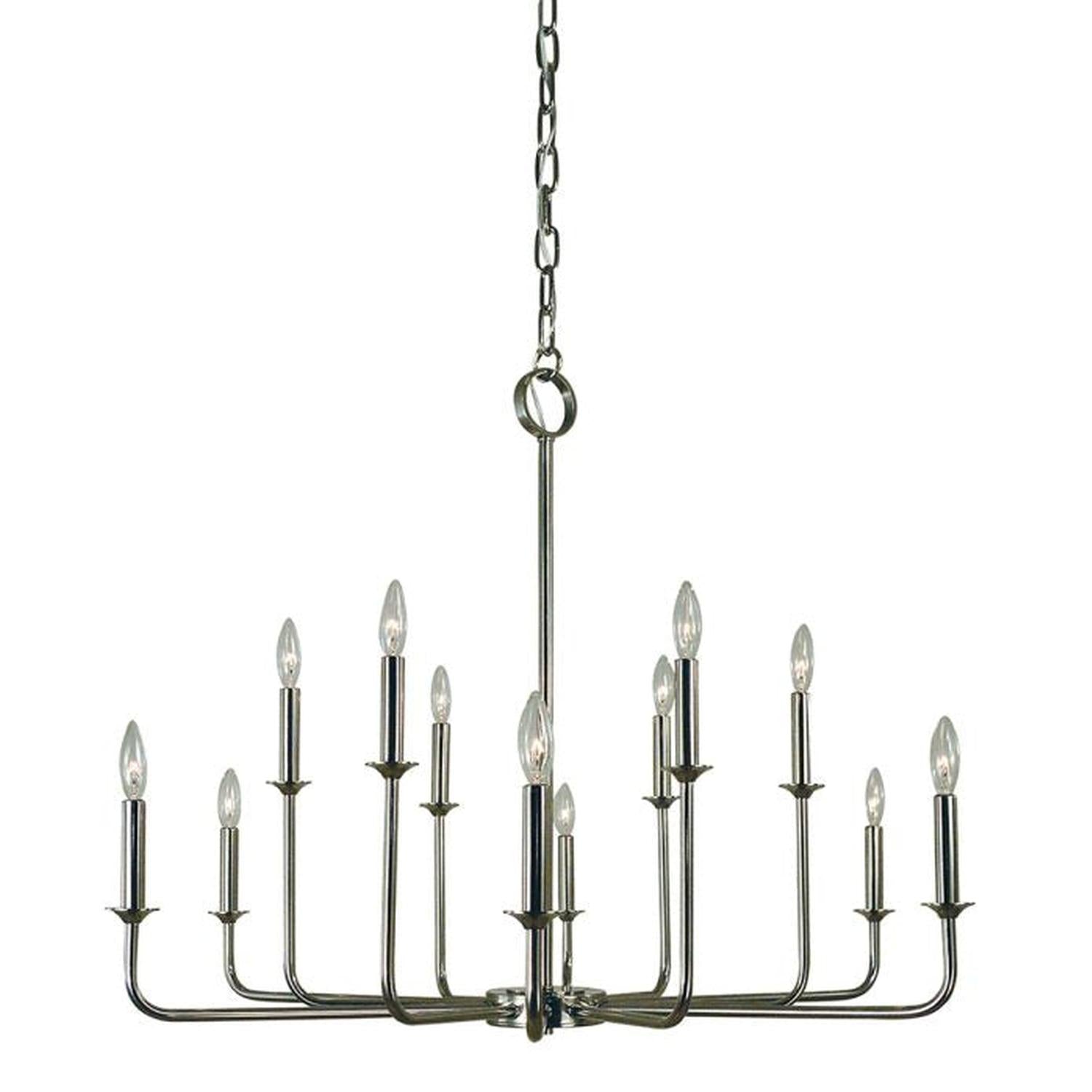 12-Light Polished Nickel Boulevard Dining Chandelier - 4982 PN by Framburg