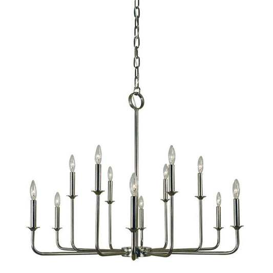 12-Light Polished Nickel Boulevard Dining Chandelier - 4982 PN by Framburg
