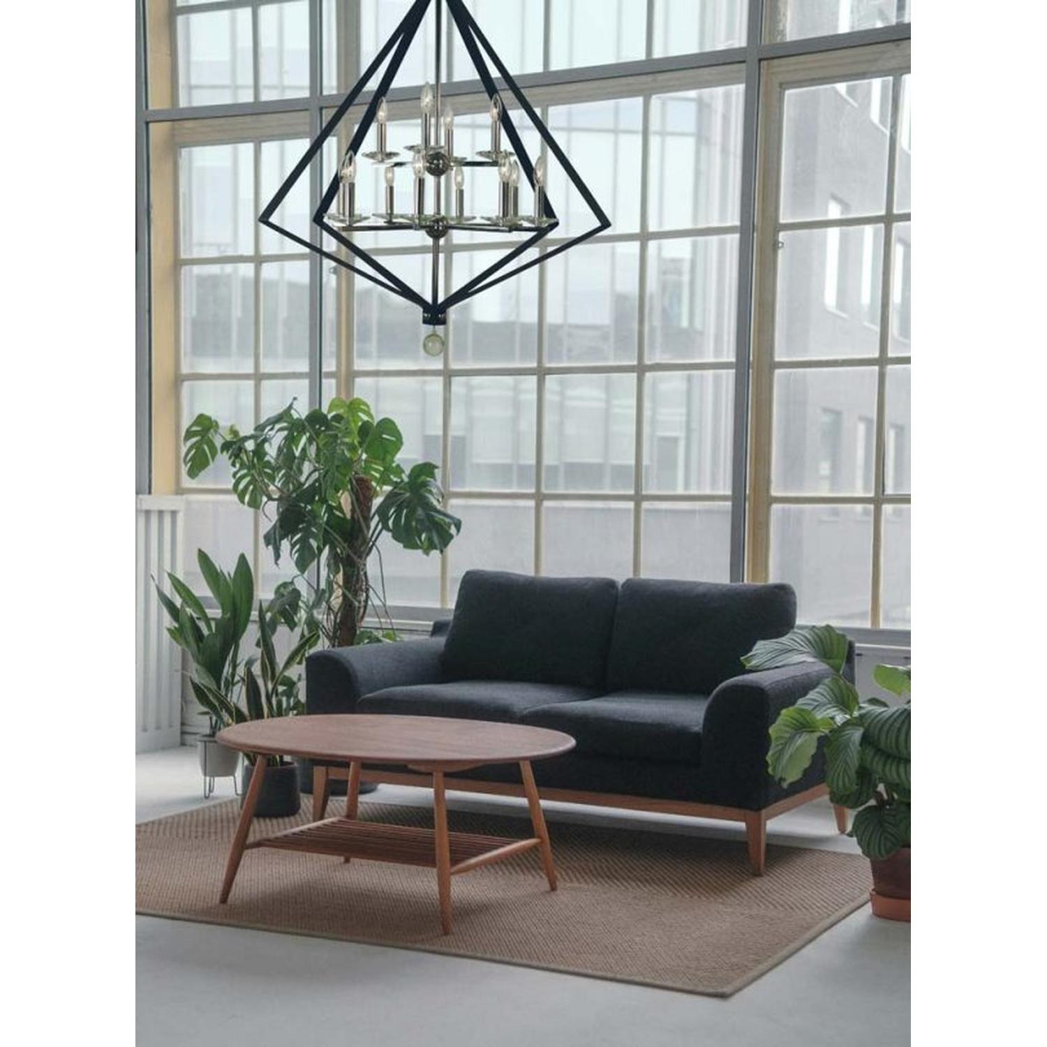 12-Light Polished Nickel/Matte Black Ice Foyer Chandelier - 4922 PN/MBLACK by Framburg