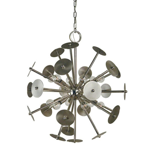 12-Light Polished Nickel/Satin Pewter Apogee Dining Chandelier - 4976 PN/SP by Framburg