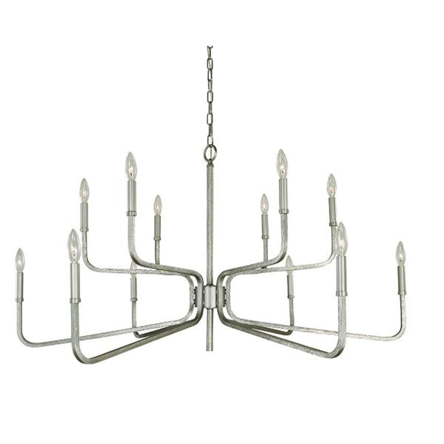 12-Light Satin Pewter Heidelberg Dining Chandelier - 5484 SP by Framburg