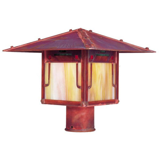 12″ Pagoda Post Mount - PDP-12GRC-RC - Raw Copper by Arroyo Craftsman