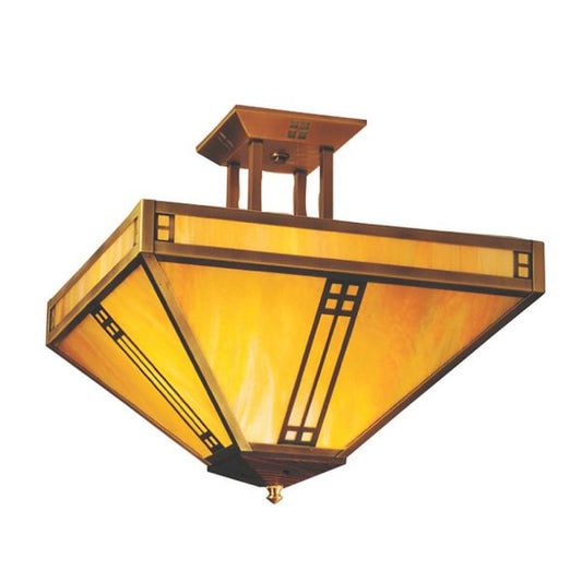12″ Prairie Inverted Ceiling Mount - PIH-12GW-AB - Antique Brass by Arroyo Craftsman