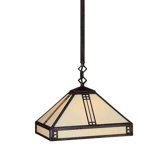 12″ Prairie Stem Hung Pendant - PSH-12CR-MB - Mission Brown by Arroyo Craftsman