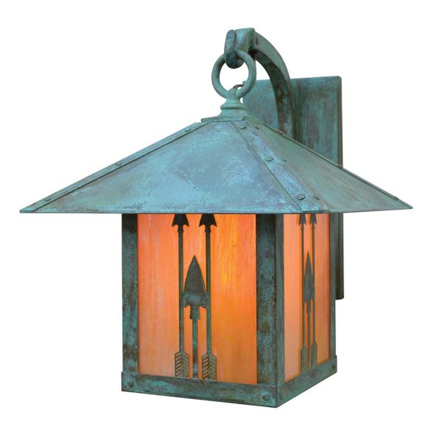 12″ Timber Ridge Wall Bracket With Arrow Filigree - TRB-12ARGW-VP - Verdigris Patina by Arroyo Craftsman